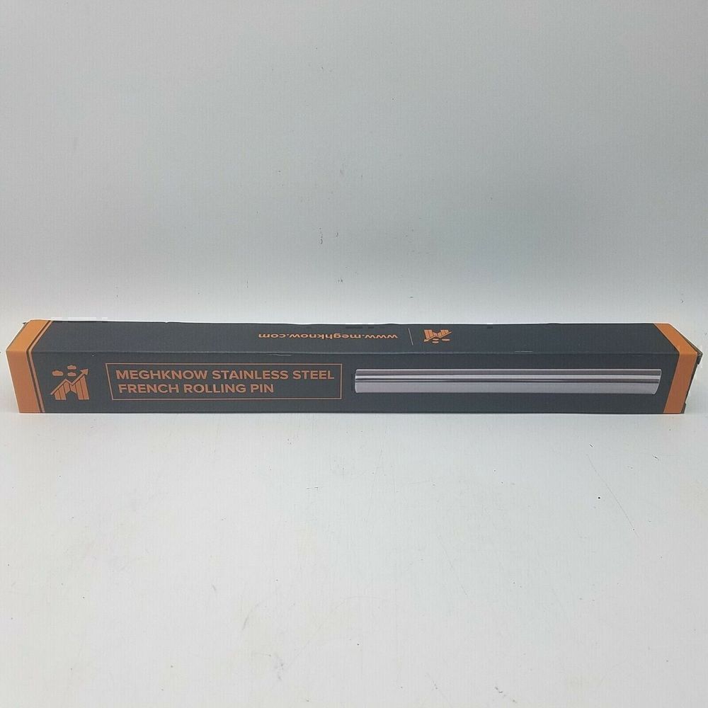 Meghknow French Rolling pin stainless steel 15.7" X 1.5".